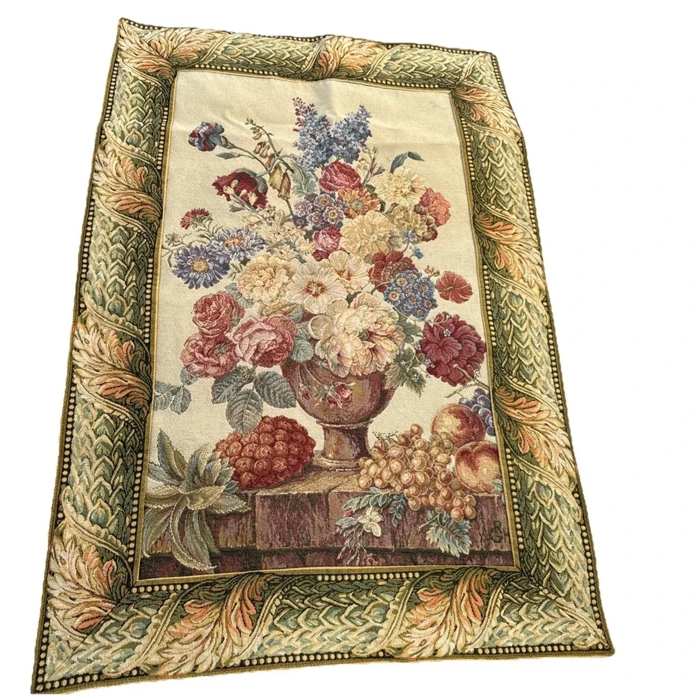 Pensee Beautifully Italian Floral Tapestry Wall Art Hanging Home Decor 31x46